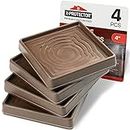 Furniture Cups X-PROTECTOR – 4" Caster Cups 4 PCS – Brown Furniture Coasters – Ideal Bed Stoppers – Non Skid Furniture Pads with a Perfect Design – Rubber Furniture Pads - Protect Any Flooring!