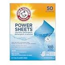 ARM & HAMMER Laundry Detergent Power Sheets - Quick Dissolve Strips - Up to 100 Loads - Convenient, Plastic Jug-Free Packaging - Fresh Linen Scent - 50 count