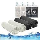 Cooling Towel,Vofler 4 Pack Cool Towels Microfiber Chilly Ice Cold Head Band Bandana Neck Wrap (40"x 12") for Athletes Men Women Youth Kids Dogs Yoga Outdoor Golf Running Hiking Sports Camping Travel