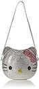 3-D Hello Kitty Cat Crystal Couture Clutch Special Occasion Holiday Party Evening Bag Silver