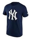 Fanatics MLB New York Yankees Primary Logo Graphic Maglietta, Blu, M Unisex-Adulto