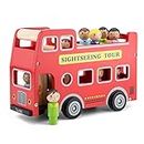 New Classic Toys City Tour Bus with 9 Play Figures, Multicolore, Set di autobus città, 11970