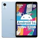 UMIDIGI 2024 Latest Android 14 Tablet G1 Tab Mini, 7(3+4) GB+32GB 1TB Expand, 5G/2.4G WiFi, 8 inch Tablet with Quad-Core Processor up to 2.0 GHz, 5000mAh, Dual Camera, BT, 1280 * 800 HD Touch Screen
