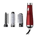 The Bright Storey 3 In 1 Hair Dryer Brush,Hot Tools Blow Dryer Brush 750 Watts Hair Brush Blow Dryer Professional Multi-Functional Styling Tools&Appliances Women Curling Hair Straight Hairdryer,Red