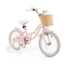 Costway 16-Inch Kids Bike with Training Wheels and Adjustable Handlebar Seat-Pink