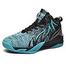 CJSPORX Mens Basketball Shoes Anti Slip Fashion Sneakers Zapatos de Hombre Black&Blue-3 Size 10.5