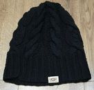 Set cappello e sciarpa con marchio UGG unisex nero con cavo lavorato a maglia misto cotone