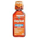 Vicks DayQuil Cold and Flu Medicine, Cough Suppressant, Nasal Decongestant, Pain Reliever, Fever Reducer, Non-Drowsy Formula, 354ml