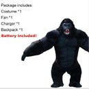 10ft Inflatable Mascot Costume Adults Gorilla Black Plush Fursuit w/ Battery!