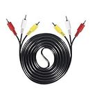 CHUNGHOP 3 RCA 10FT Audio/Video Composite Cable DVD/VCR/SAT Yellow/White/Red Connectors 3 Male to 3 Male OFC Cable