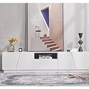 GGMWDSN Mueble de TV Moderno con bloqueo de Color, mueble de TV de Superficie de Alto Brillo con vetas de Madera de 180 cm