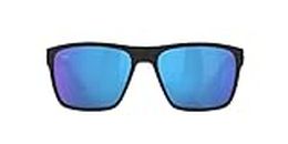 Costa Del Mar Men's Paunch XL Square Sunglasses, Matte Black/Blue Mirrored Polarized-580g, 59 mm