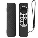 Cotbolt Silicone Case Compatible for Apple TV 4k 2021 2022 2nd 3rd Generation Model Remote Cover (Black)