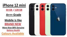 Apple iPhone 12 Mini 64gb/128gb All Colour Best Battery Unlocked UK Pristine A++