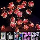 StarryEver LED Bunt Lichterkette Blumen, 4M 40er USB & Batterie LED Blume Lichterkette Innen, 16 Farben Lichterkette für Zimmer mit Fernbedienung für Diwali Garten Bäume, Geschenke für Frauen Mädchen