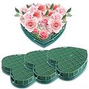 2pcs Wedding Heart Shaped Floral Bricks, 12 * 13inch Floral Foam Blocks Bricks with Suction Cup Tray for Florist Wedding Car Decoration Floral Arranging Supplies