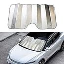 1 PC Car Sunshade, 51In x 23In Windshield Sunshade, Foldable Reflective Sun Visor, Sunlightproof Bubble Insulation Board, Fits Car, Small Sedan, SUV (Silver)