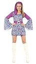 Bristol Novelty AC729 Groovy Psicodélico Hippy Lady Costume Set | Para Mujer | Vestido Morado, Multicolor, Talla 10-14