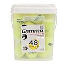 GAMMA Pressureless Tennis Ball Bucket| Case w/48 Practice Balls| Sturdy/Reusable/Portable Bucket to Replace Less Durable Tennis Mesh Bags| Ideal For All Court Types| Gamma Premium Tennis Accessories