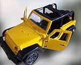 SharvilSons Model World Die Cast Model Car Hot Metal car with Openable Doors and Pull Back Function | Sports | SUV | Openroof Dual Tone Thar Jeep Car for Kids (Yellow-Black) (Size - 1:32