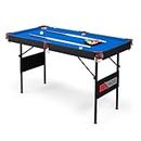 PEXMOR 55" Portable Folding Pool Table, Foldable Billiards Table for Kids and Adults, 4.5ft Pool Game Table with Cues, Ball, Rack, Brush, Chalk for Indoor & Outdoor