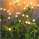 TONULAX Solar Garden Lights - New Upgraded Solar Swaying Light, Sway by Wind, Solar Outdoor Lights, Yard Patio Pathway Decoration, High Flexibility Iron Wire & Heavy Bulb Base, Warm White (4 Pack)