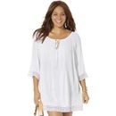 Plus Size Women's Giana Crochet Cover Up Tunic by Swimsuits For All in White (Size 6/8)