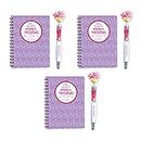 Thank You Gift for Nurses - Pack of 3 Spiral Journal and 3-in-1 Smiley Pen Sets - Stylus and Screen Cleaner - Nurse Week Gift