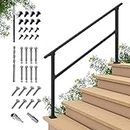 CHR Fence & Rail Hand Rails for Outdoor Steps, 5 Step Handrail & Indoor Stair Railing Kit, Railings for Outdoor Steps and Hand Rails for Seniors for Porch Railing & Deck Hand Rail, 4 to 5 Steps