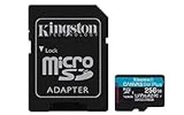 Kingston Canvas Go! Plus microSD Speicherkarte Klasse 10, UHS-I 256GB microSDXC 170R A2 U3 V30 Speicherkarte + Adapter