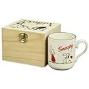 Peanuts SN921-11H Mug, Wooden Box, Microwave Safe, Retro, Charlie Brown, White, Made in Japan, Approx. 10.1 fl oz (300 ml)