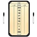 GoSports Dry Erase Steel Darts Scoreboard - Cricket and 01 Dart Games with 2 Magnetic Markers