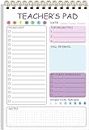 Teacher Notepad - Teacher Appreciation Gifts with 50 Sheets, Daily To Do List Notepad, Spiral Checklist Notebook Organizer for Teachers Woman Man Notes Task Appointment, 5.8'' x 8.3'', Purple