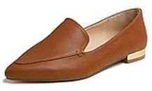 Feversole Women's Loafer Flat Pointed Deco Low Heel Mode, Spitze Flache Schuhe，Klassische Ballerinas Profilsohle Braun Getreide 40 EU