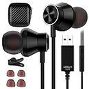 USB Headphones Computer Headset, COOYA Noise Cancelling in-Ear Wired Earphones with Microphone 7.5FT for Office Live Broadcast Gaming PS4, Compatible with Laptop, Desktop PC, Notebook, Chromebook