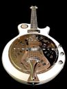 ACOUSTIC-ELECTRIC ARCTIC WHITE RESONATOR DOBRO ELECTRIC GUITAR ABALONE INLAY