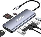 USB C Hub,Acodot USB C Adapter mit 4K HDMI Ausgang,PD 100W,3 USB 3.0-Anschlüsse und 2 USB 2.0-Anschlüsse, SD/TF Kartenleser, kompatibel für MacBook Pro/Air, Laptop und mehr Typ-C-Geräte