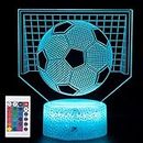 Lmgy Soccer Night Light for Kids 3D Illusion Led Lamp, 7 Colors +16 Colors Changing Gradient with Remote Control Smart Touch Table Lamps World Cup Soccer Toys, Best Birthday Gift for Boy Girl Kids