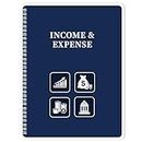 Income and Expense Log Book – Bookkeeping Record Book/Accounting & Bookkeeping Ledger Log Book, 9" x 11", Small Business Ledger Book with Polypropylene Cover - Navy