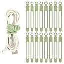 TamBee Cable Ties Reusable Silicone Cable Straps 16pcs Cable Wire Ties Cable Cord Organizers for Earphone Phone Charger Audio Cable Computer (16Pcs, Green)