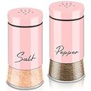 Pink Salt and Pepper Shakers Set,5 oz Kitchen Decor and Accessories Home Essentials Cute Household Items for Mother's Day Housewarming Gift Refillable Design (Pink)