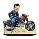 Foto Factory Gifts caricature personalized gifts for men Rider on bike (wooden 8 inch x 5 inch) CA0313
