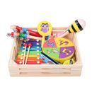 10 PCS Wooden Musical Instrument Set baby Toys Instrument  Sensory Toddler gift
