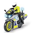Dickie Toys 203712018, Police, Yamaha Motorcycle, Friction, Light, Sound, Policeman, Movable Driver Figure, 17 cm, Blue/Yellow/Silver