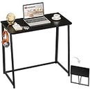 WOHOMO Folding Computer Desk, Small Writing Foldable Desk 31.5", Space-Saving Laptop Table, Easy Assemble Workstation for Home Office,Black
