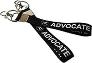 WristID™ Nylon-Satin Advocate Keychain with Hook and Ring (Black) Pack of 2