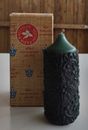 Wiesbaden Drogerie Floral Germany Green Christmas Candle 5" Vintage 
