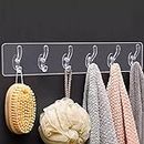 KBS Wall Hanger Hooks for Hanging Clothes Home Kitchen Office Bathroom Bedroom Door Organizers Accessories Items (6-Hook-Hanger-Transparent, 1.00)
