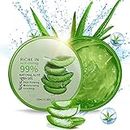 300 ml Bio Aloe Vera Gel - Natural Moisturizing Cream, Feuchtigkeitscreme für Körperhaare, Pflege von Sonnenbrand, Reparaturnarben, beruhigend und entzündungshemmend