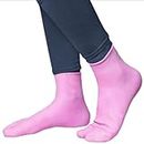 MEDIBAR Waterproof Rubber Socks: Pain Relief for Men and Women, Anti-Crack Gel Heel Ankle Length and Foot Protector Moisturising Socks for Foot Care,(Medium)(7-8-9)(Pink) Pack of 1